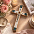 Olive Wood Star of Bethlehem Wall Crucifix with Mother of Pearl