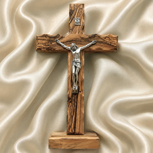 Handmade Olive Wood Altar Crucifix from the Holy Land