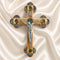 Olive Wood Trefoil Crucifix with Four Holy Elements