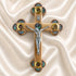 Olive Wood Trefoil Crucifix with Four Holy Elements