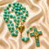 Turquoise Rosary with Marian Heart Locket & Benedict Cross