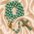 Turquoise Rosary with Marian Heart Locket & Benedict Cross