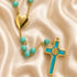 Turquoise Rosary with Marian Heart Locket & Benedict Cross