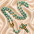 Turquoise Rosary with Marian Heart Locket & Benedict Cross