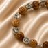 Carved Olive Wood Bracelet with Mary & Jerusalem Cross Medals