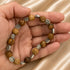 Carved Olive Wood Bracelet with Mary & Jerusalem Cross Medals