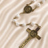 White St. Benedict Rosary with Textured Beads & Gold Crucifix