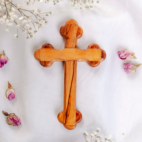Handcrafted Catholic Cross from Jerusalem Olive Wood