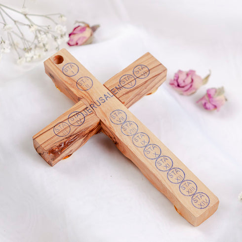 Handmade Crucifix from Jerusalem Olive Wood