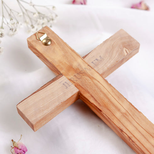 Original Olive Wood Latin Crucifix from Jerusalem