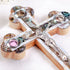 Jerusalem Olive Wood Standing Cross with Crucifix and Nacre