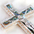 Beautiful Perforated Latin Cross with Crucifix and Mother of Pearl