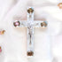 Divine White Mother of Pearl Latin Cross with Four Holy Elements