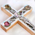 Beautiful Green & White Mother of Pearl Latin Cross from the Holy Land