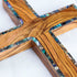 Olive Wood Latin Cross with Mother-of-Pearl and Stations of the Cross