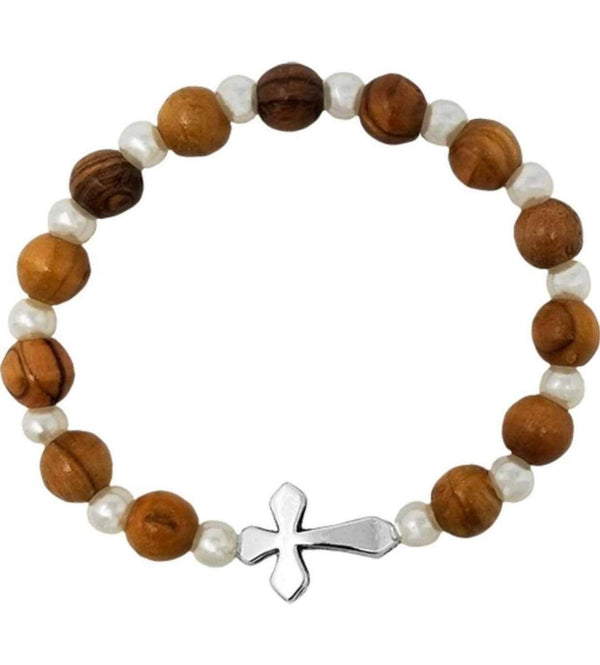 White Crystal Cross Bracelet