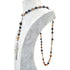 St. Benedict men's rosary with 8mm brown agate beads, shown on a white background.
