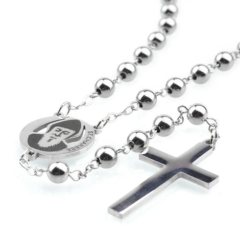 Shining Path - Stainless Steel Rosary with St. Charbel Medal