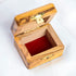 Medium size opened olive wood box arial view
