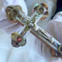 Olive Wood Crucifix with Mother of Pearl and Four Holy Elements