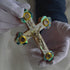 Handmade Olive Wood Crucifix with beautiful Mother of Pearl Decoration